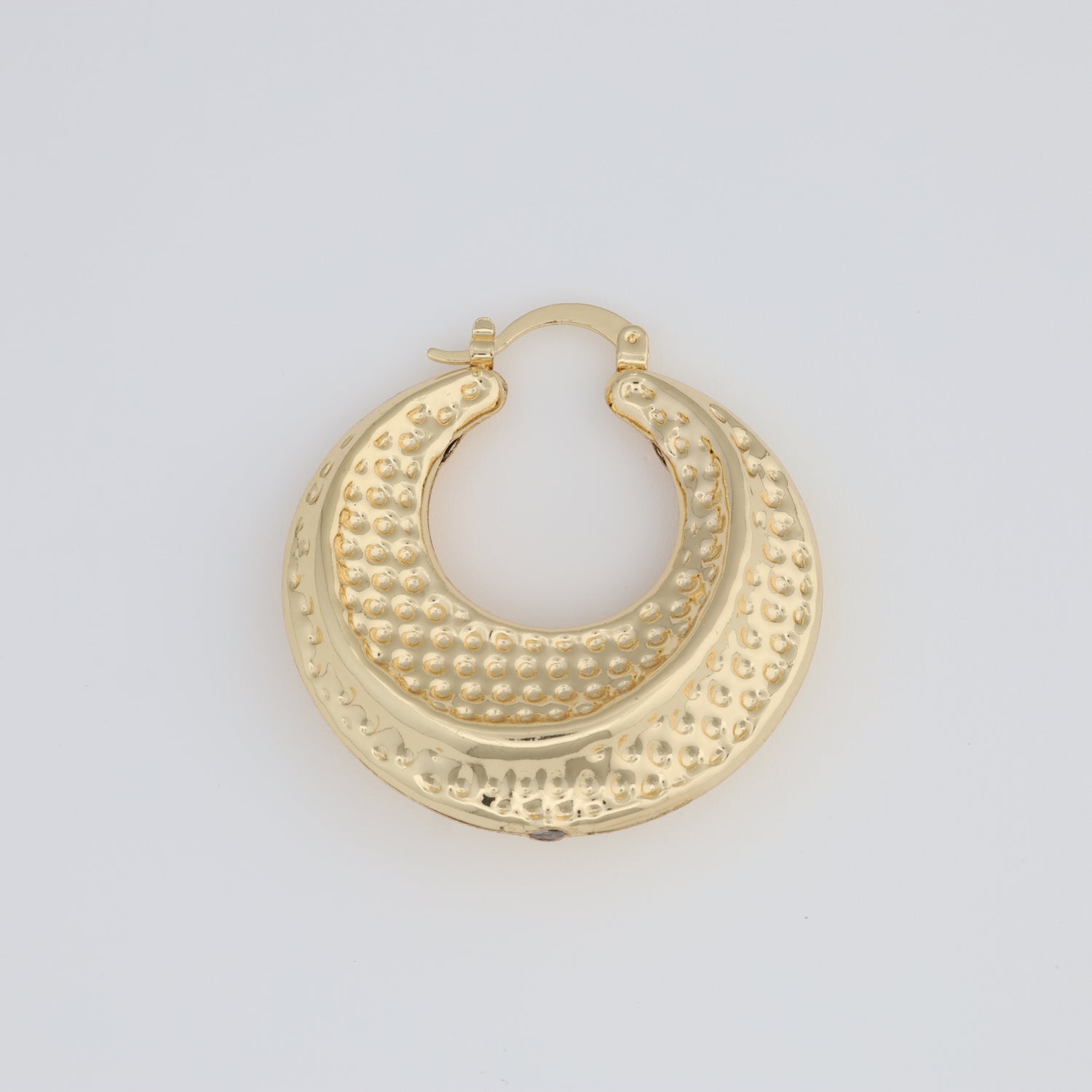 Hoop Earring With A Different Texture And Ball Designs