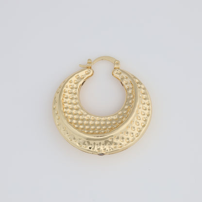 Hoop Earring With A Different Texture And Ball Designs