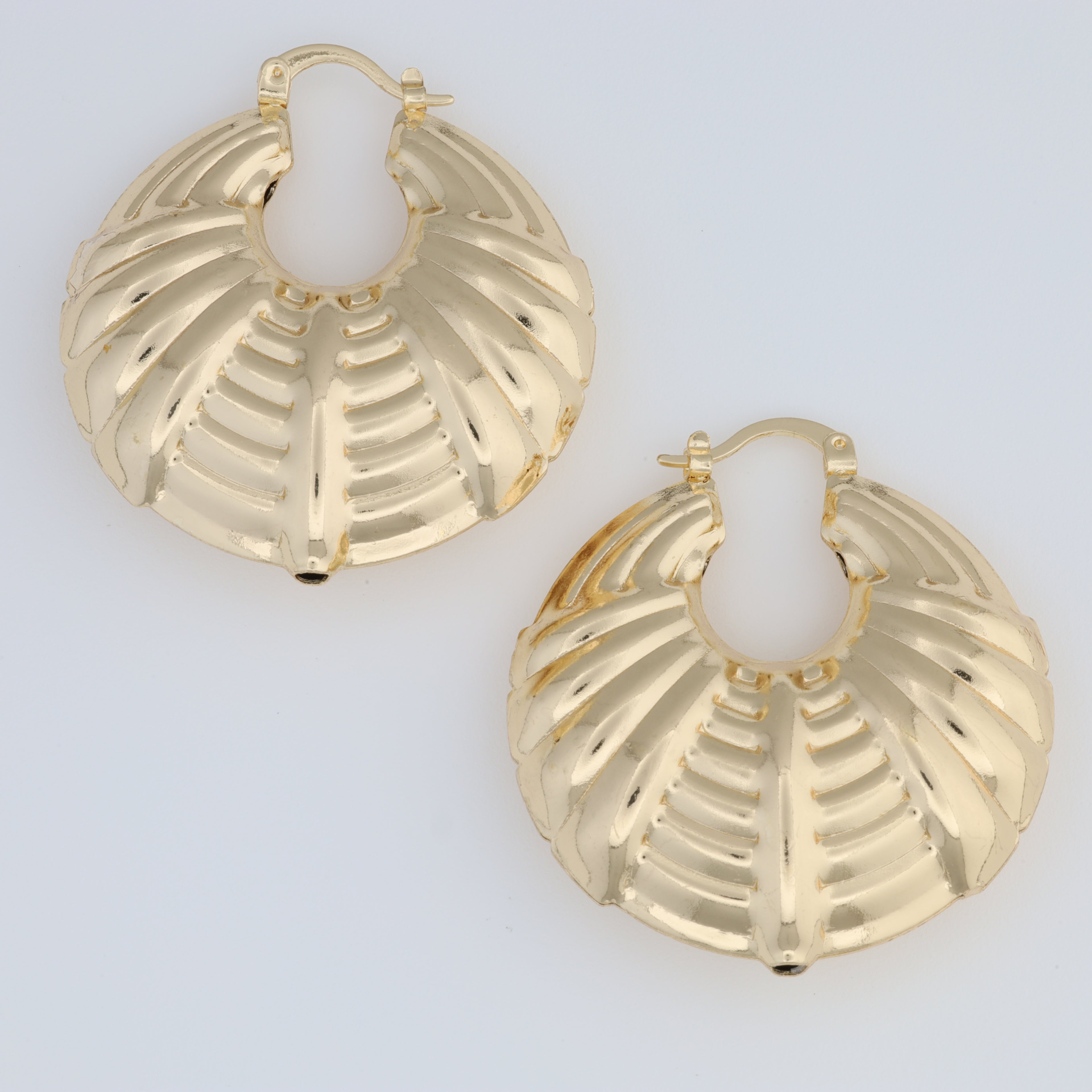 Hoop Earring With Different Horizontal And Vertical Texture