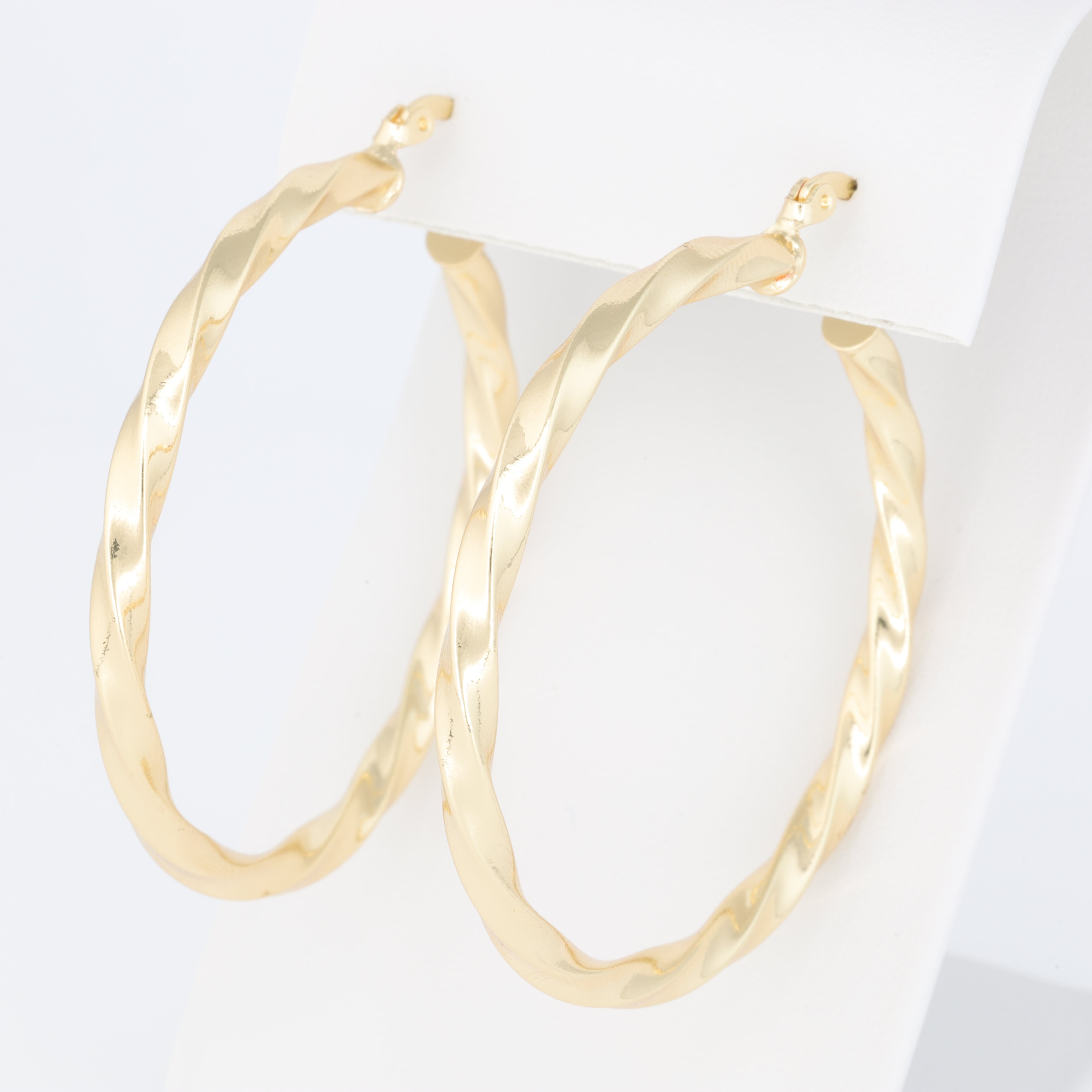 Classic Hoop Earrings With Straight Twists