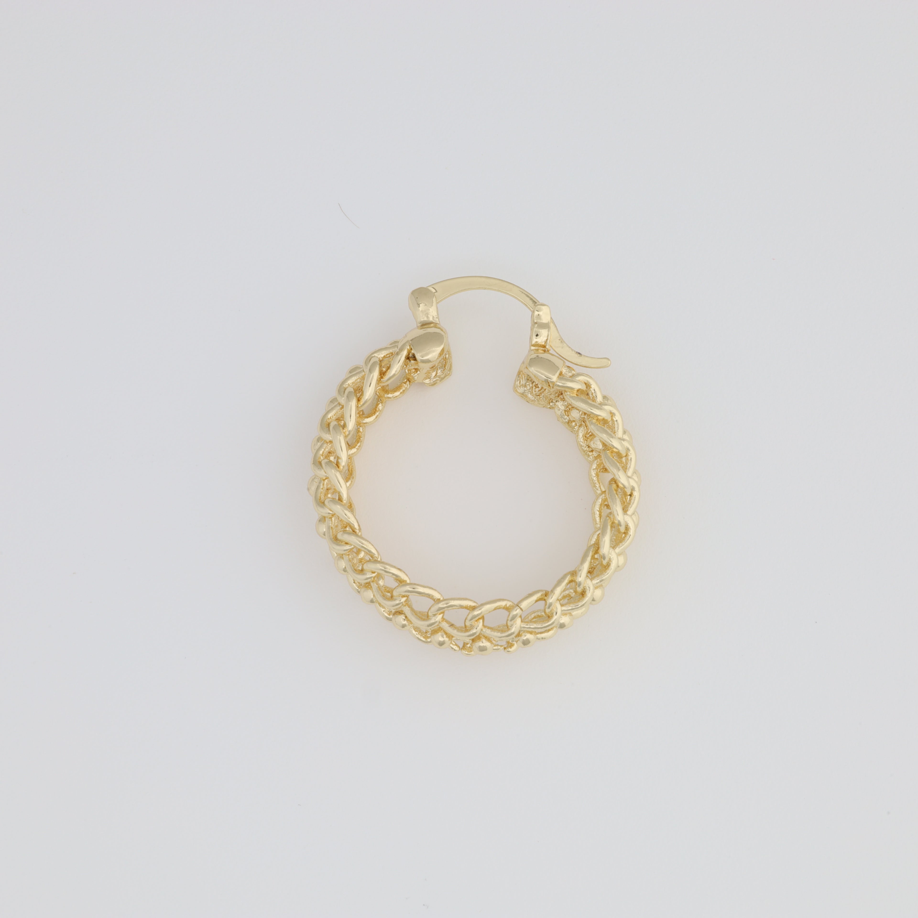 Textured Chain-Shaped Hoop Earring