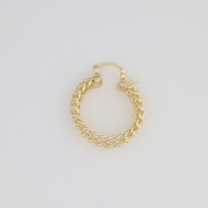 Textured Chain-Shaped Hoop Earring