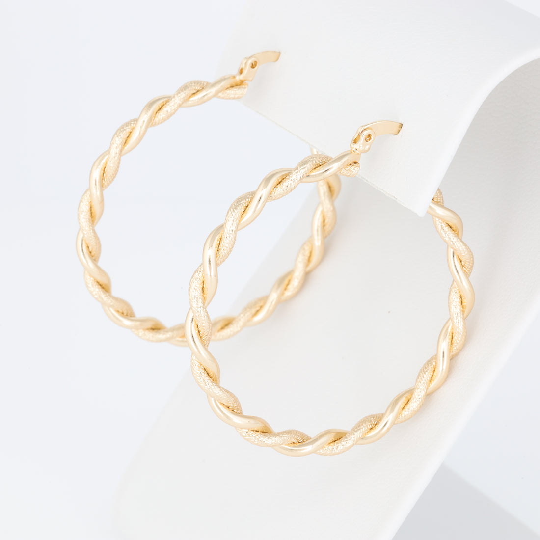 Delicately Woven Textured Hoop Earring