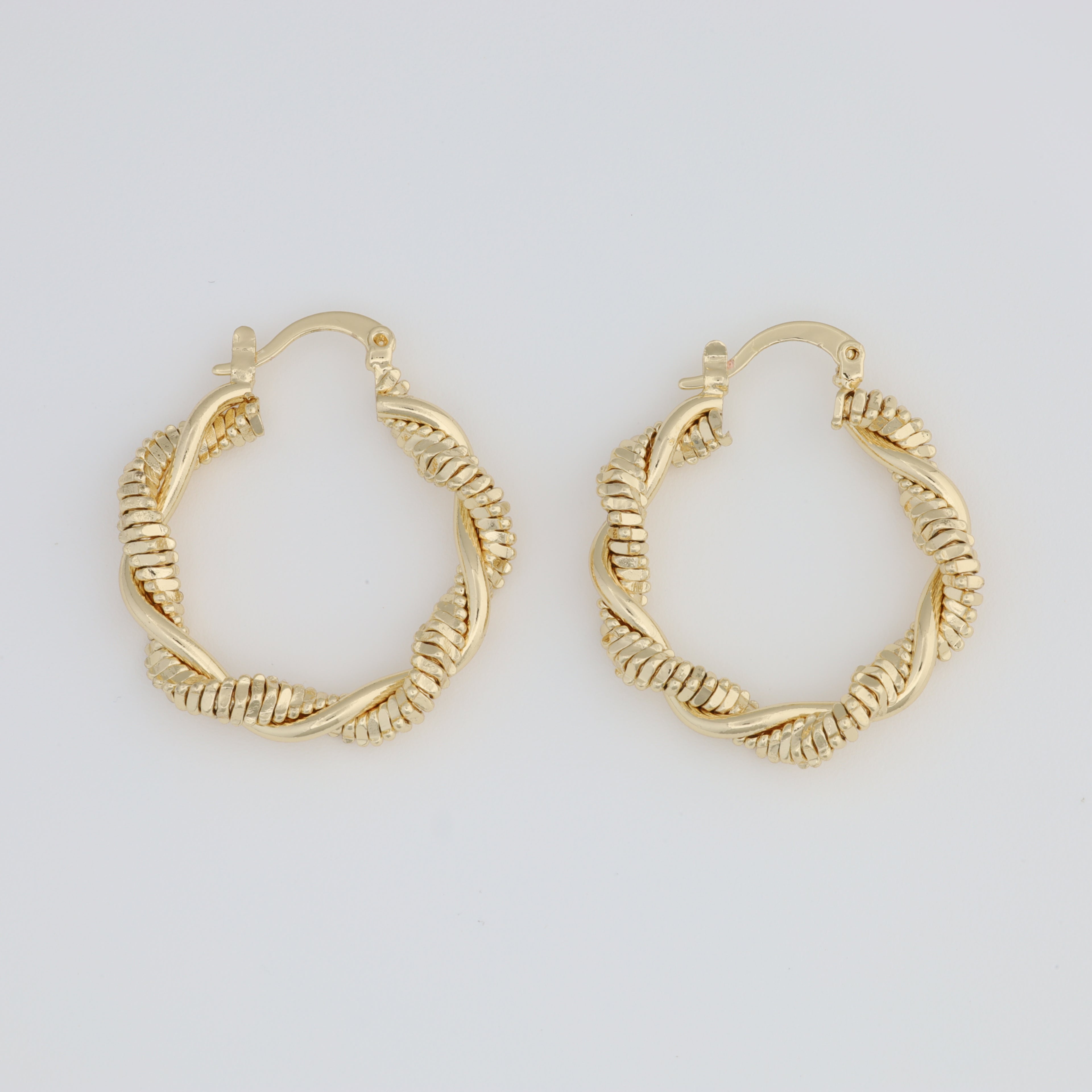 Textured Twisted And Intertwined Hoop Earring