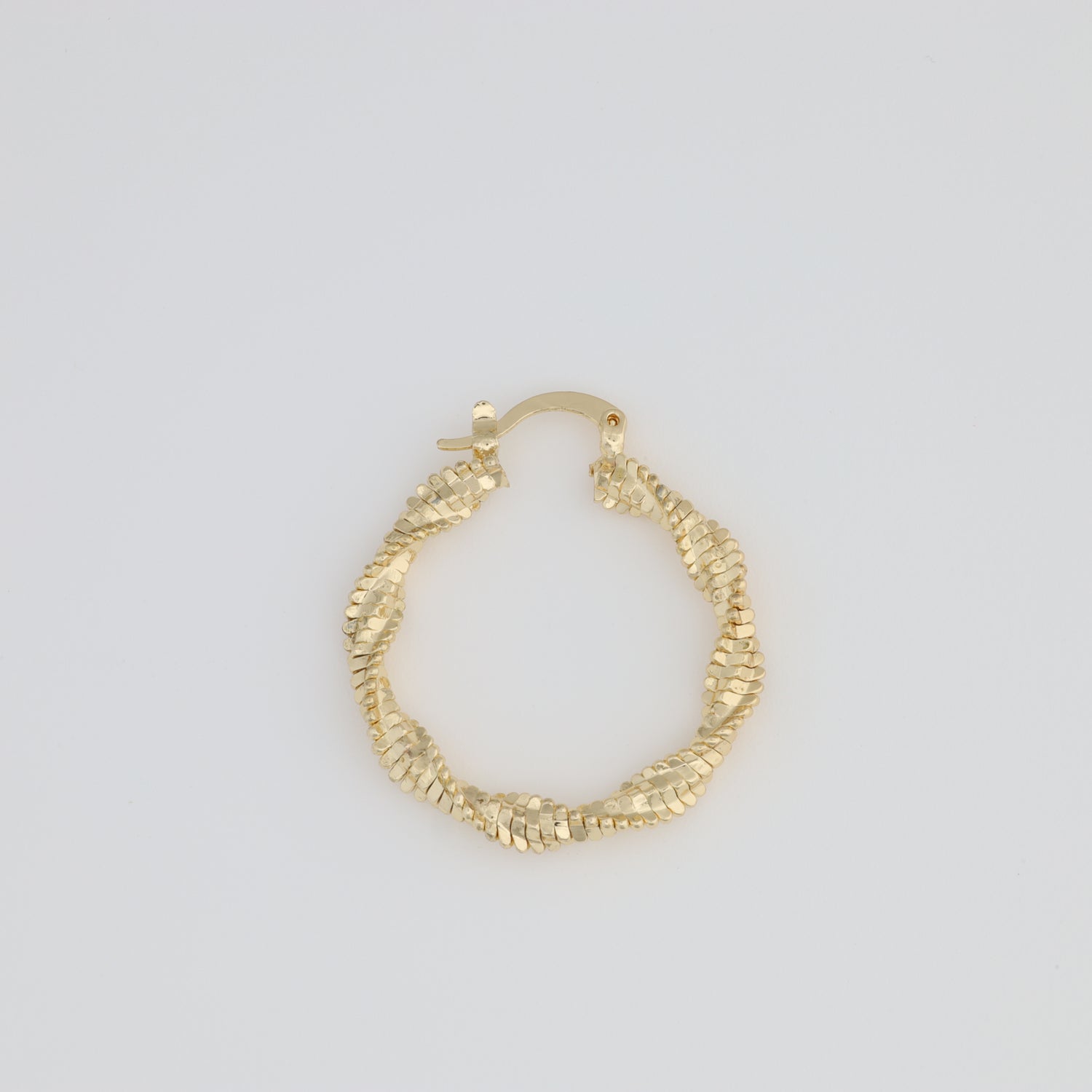 Textured Twisted And Intertwined Hoop Earring