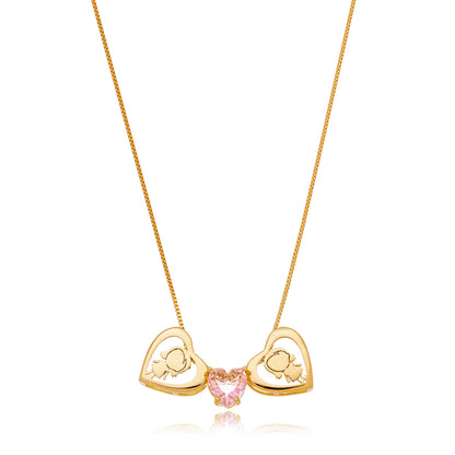 Necklace with heart-shaped children pendant