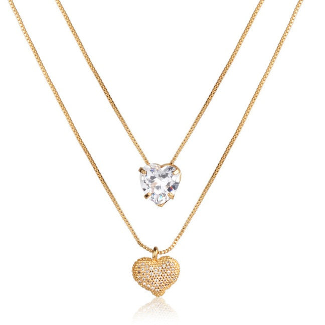 Necklace with two hearts