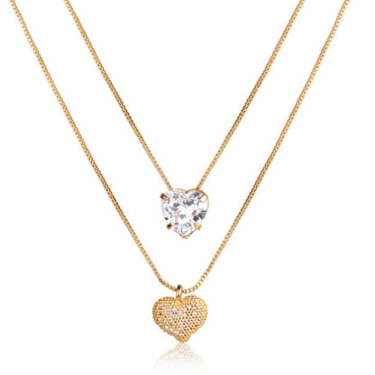 Necklace with two hearts