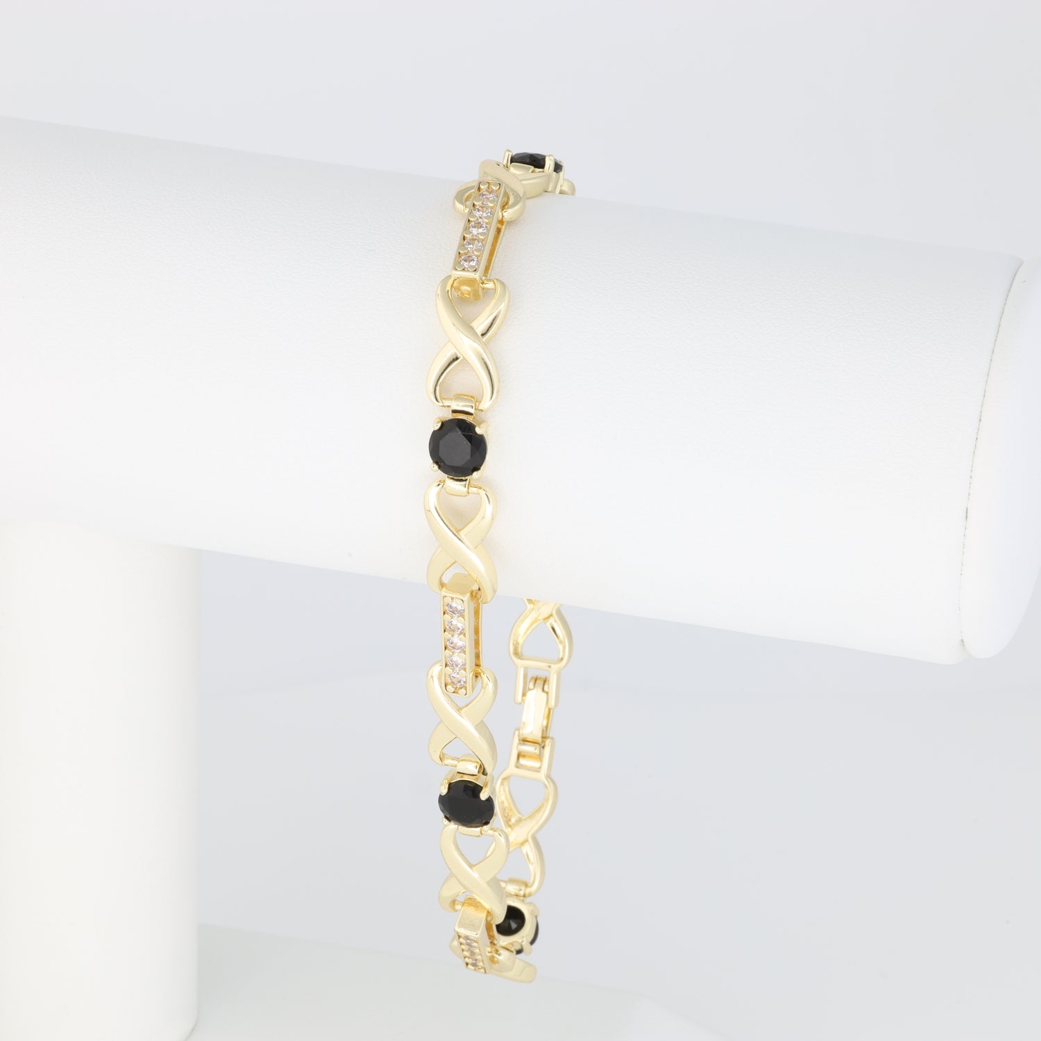 Black Bracelet With Infinity Pendant