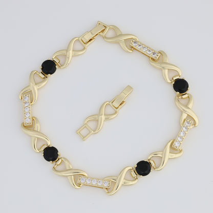 Black Bracelet With Infinity Pendant