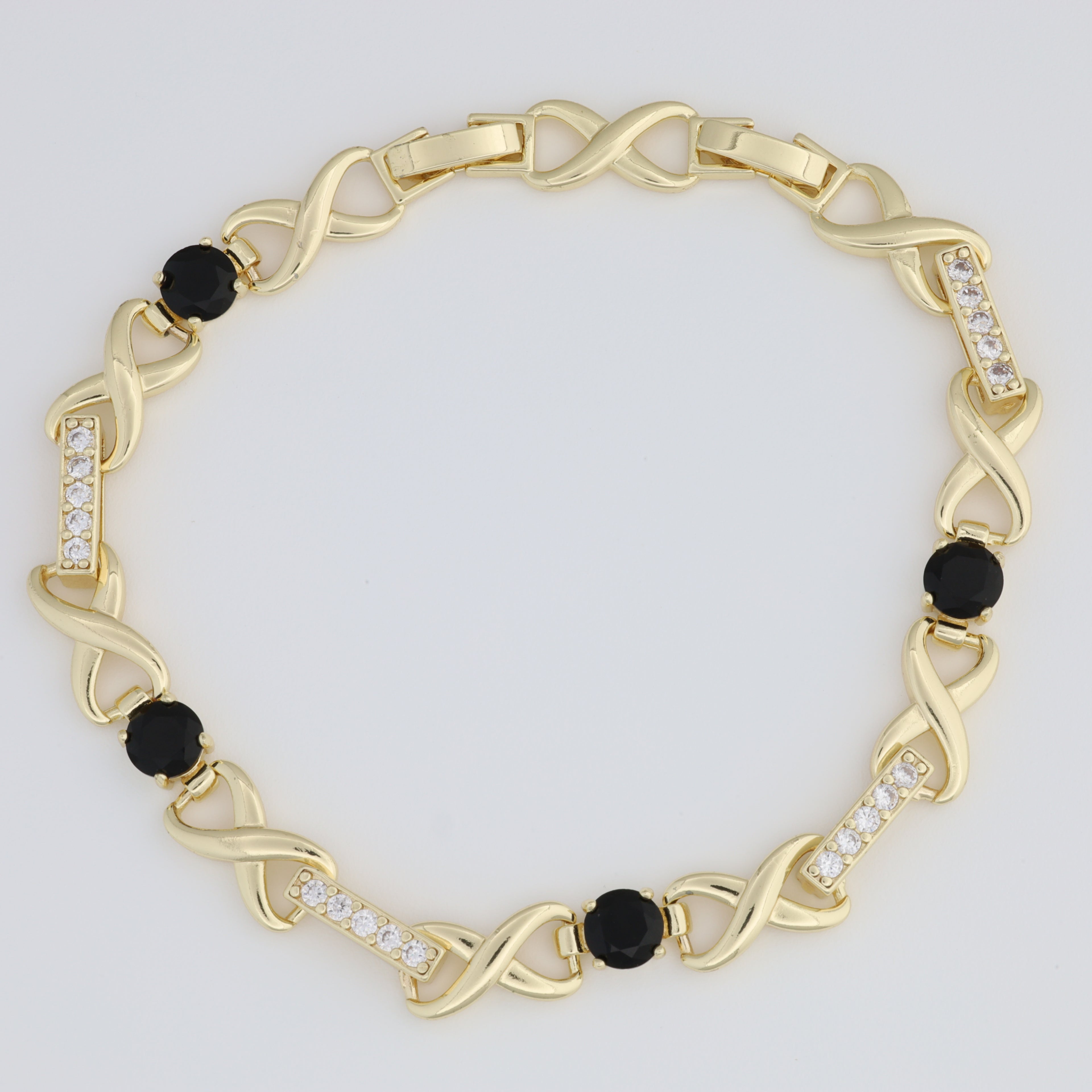 Black Bracelet With Infinity Pendant