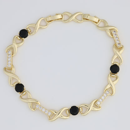 Black Bracelet With Infinity Pendant