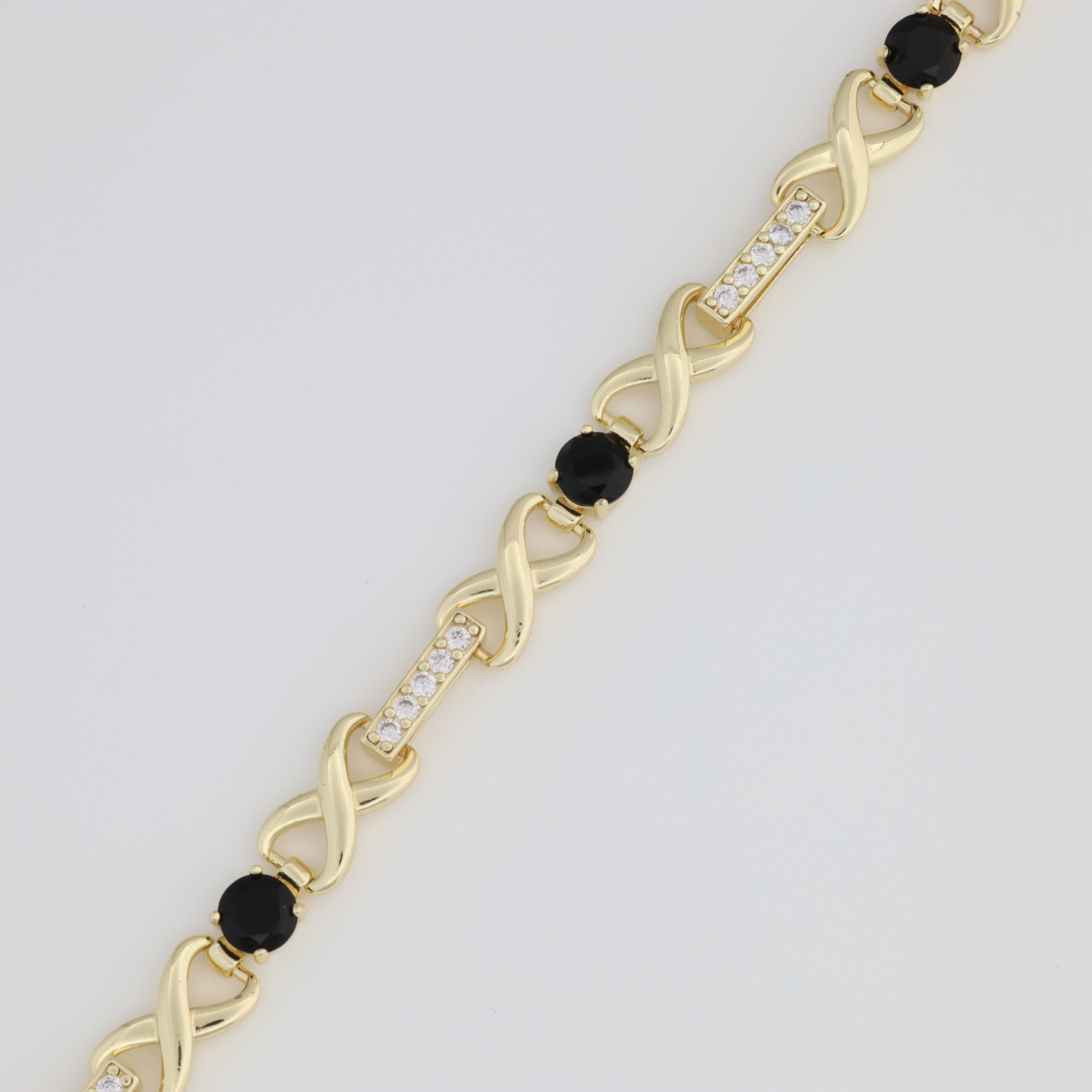 Black Bracelet With Infinity Pendant