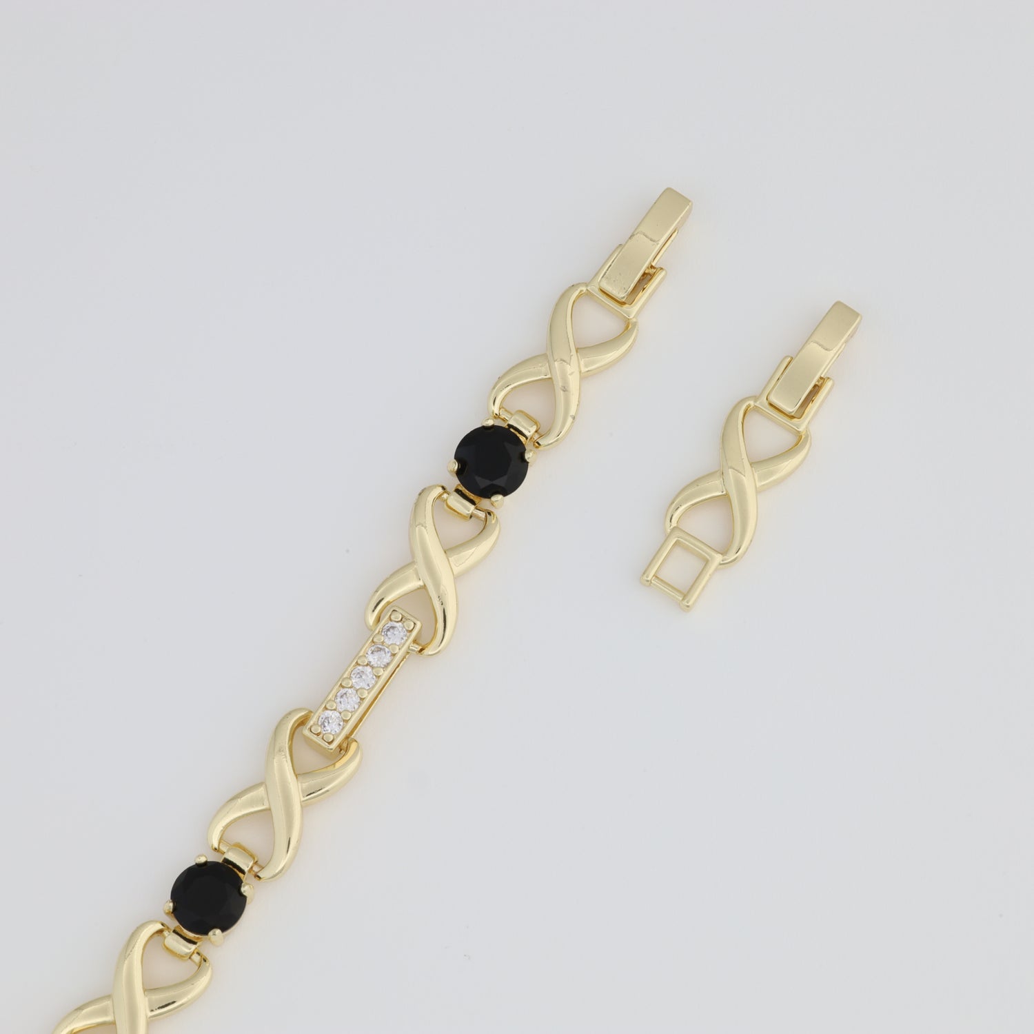 Black Bracelet With Infinity Pendant