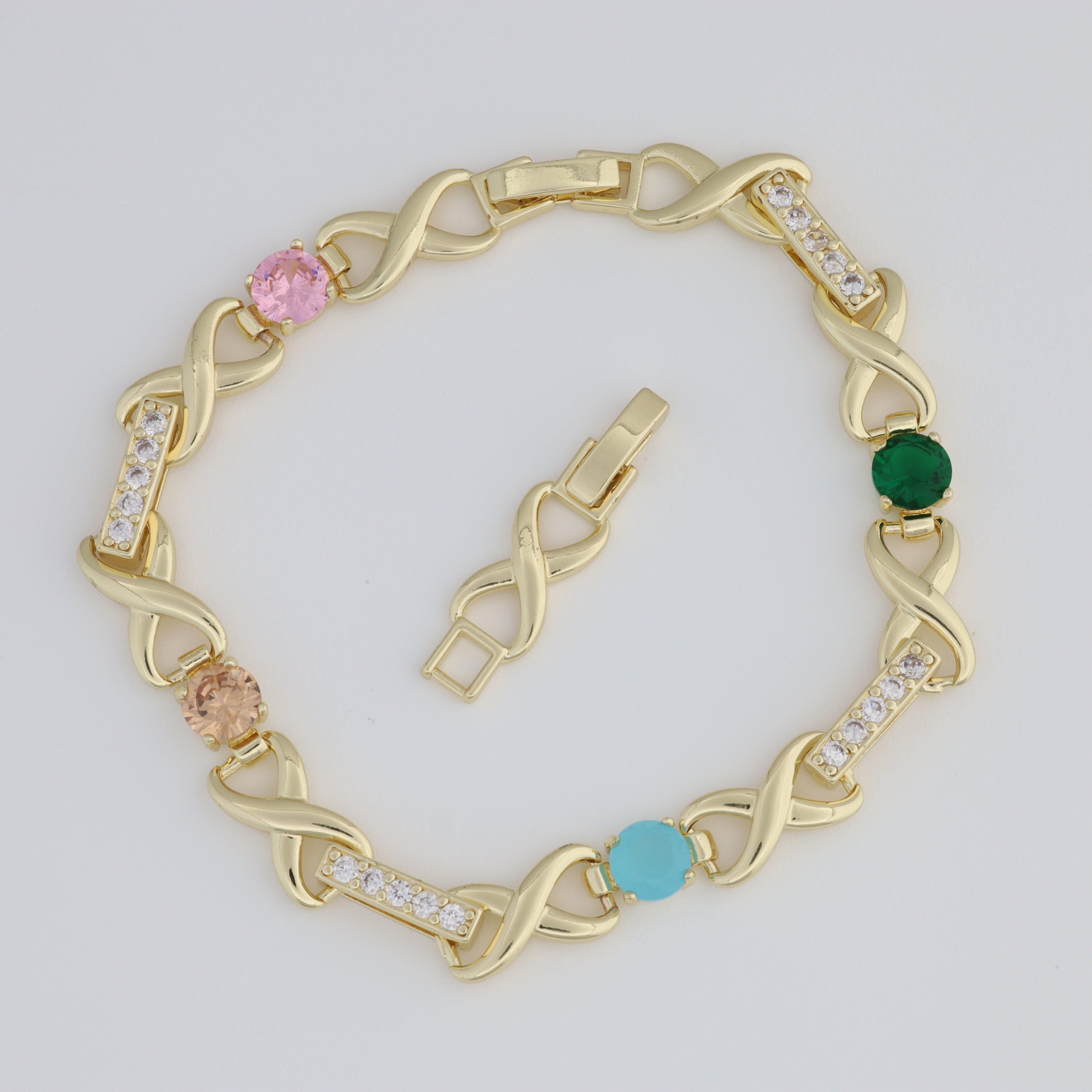 Colored Bracelet With Infinity Pendant