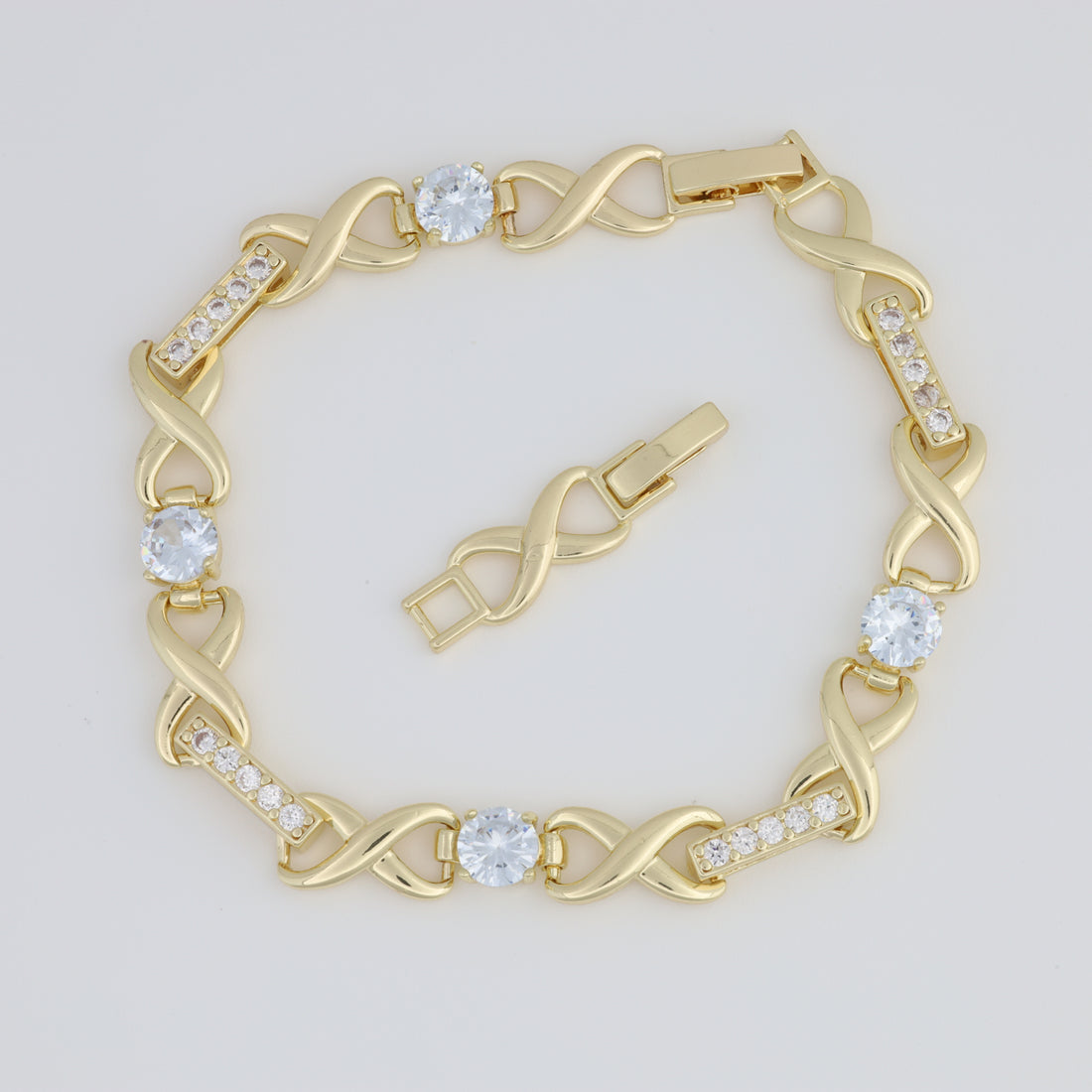 White Bracelet With Infinity Pendant