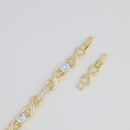 White Bracelet With Infinity Pendant