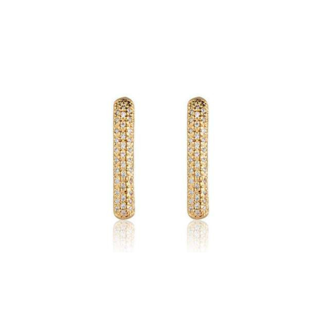 Modern earring with micro pave