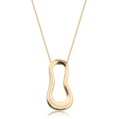 Necklace with twisted oval silhouette pedant