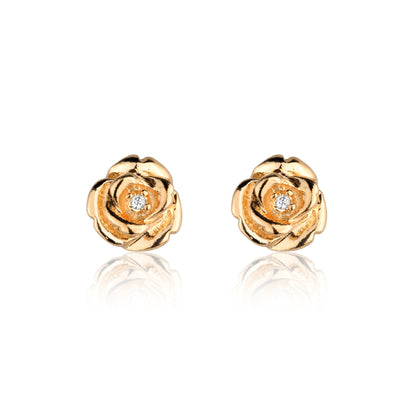 Rose earring with zirconia