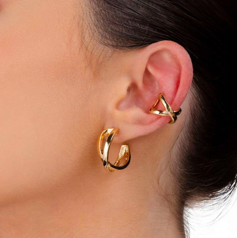 Modern X-shaped ear cuff