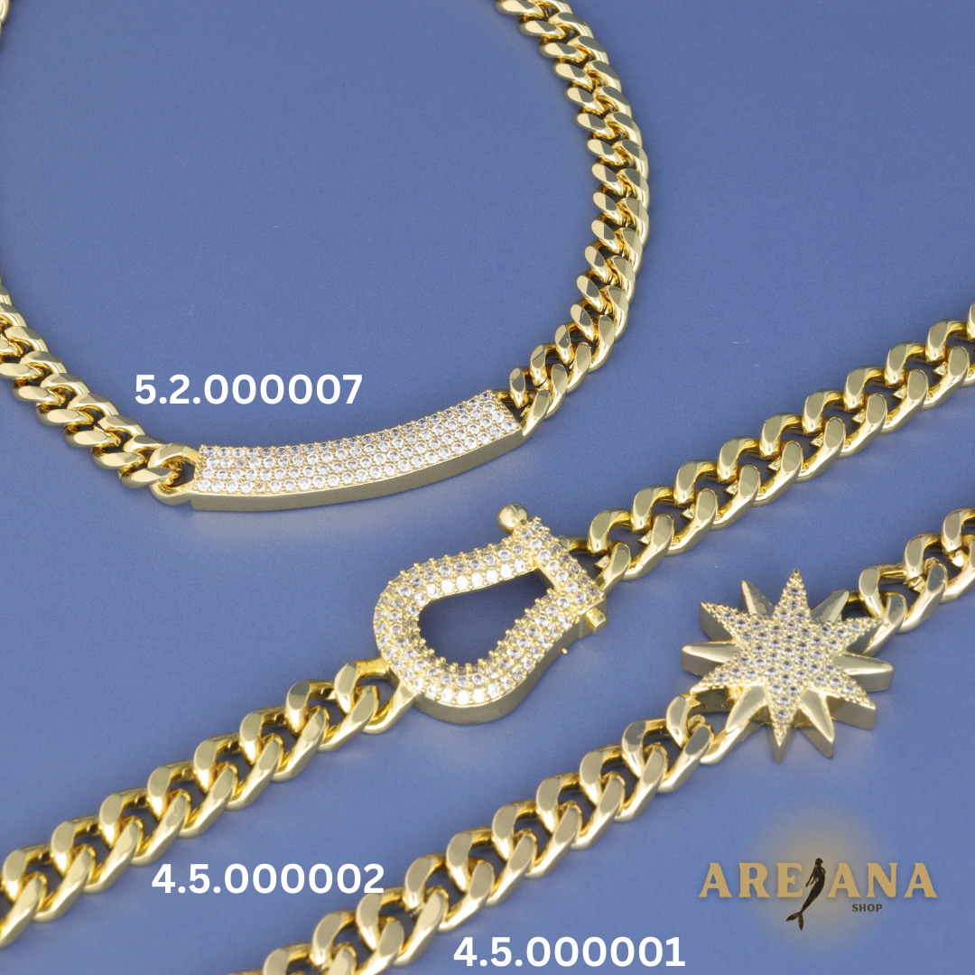 2 Cuban Necklaces and 4 Different Cuban Bracelets