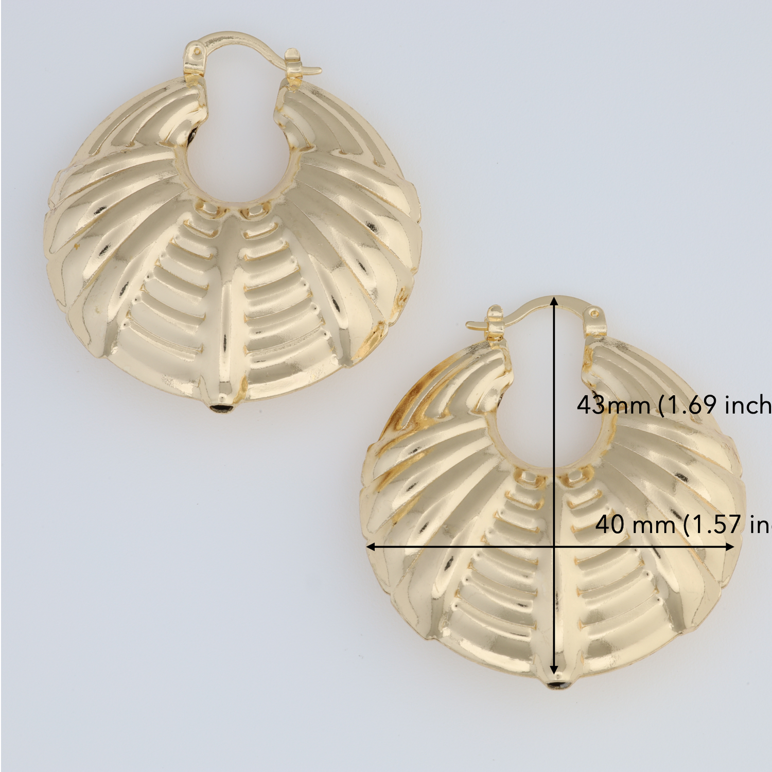 Hoop Earring With Different Horizontal And Vertical Texture