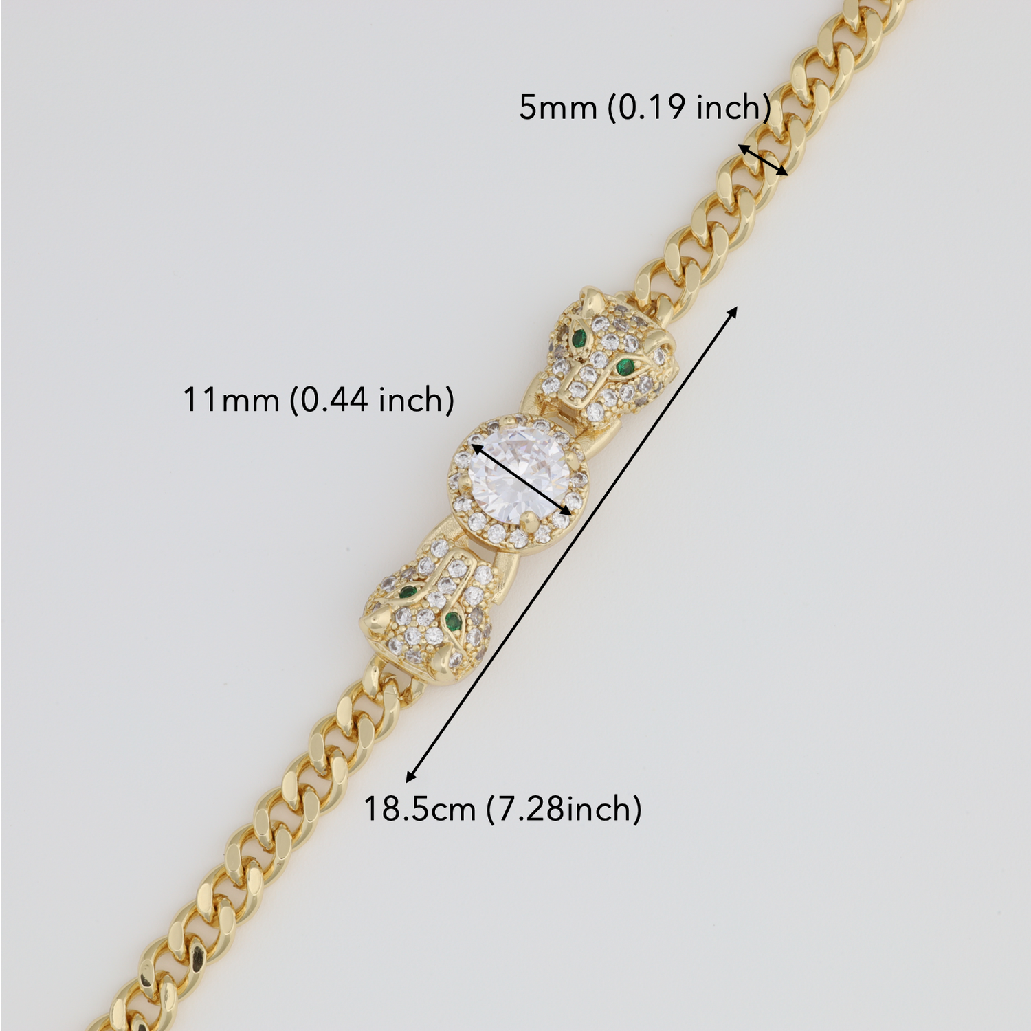 Leopard Bracelet with Cuban Link