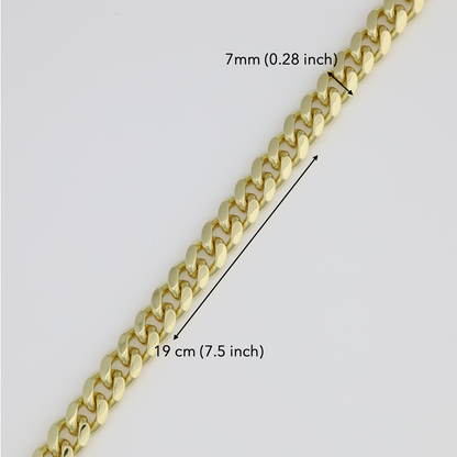 Plain Chain Bracelet With Cuban Link