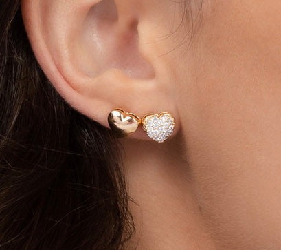 Heart earring with micropave