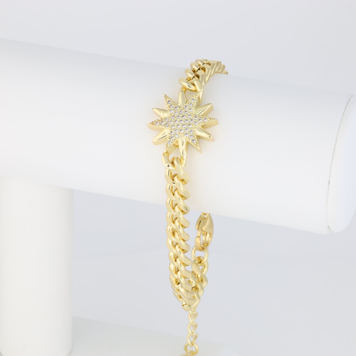 Star Bracelet with Cuban Link