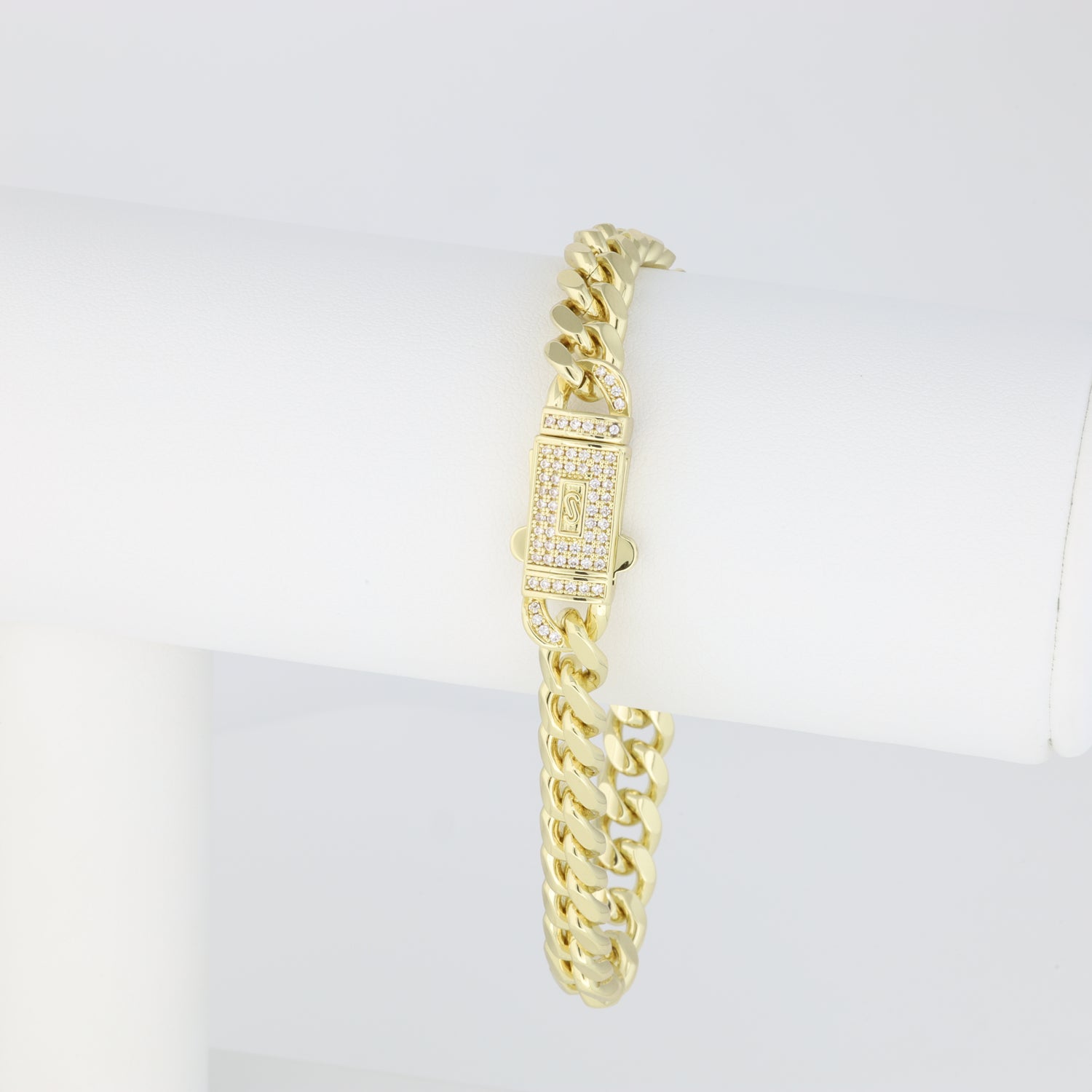 Plain Chain Bracelet With Cuban Link
