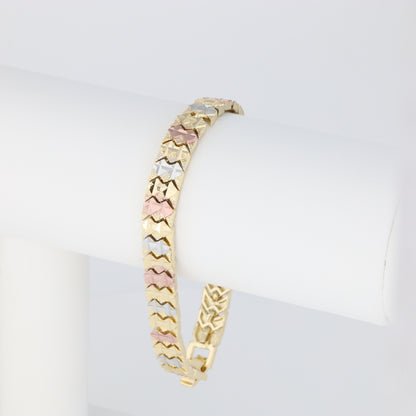 Double Diamond Tricolor Bracelet