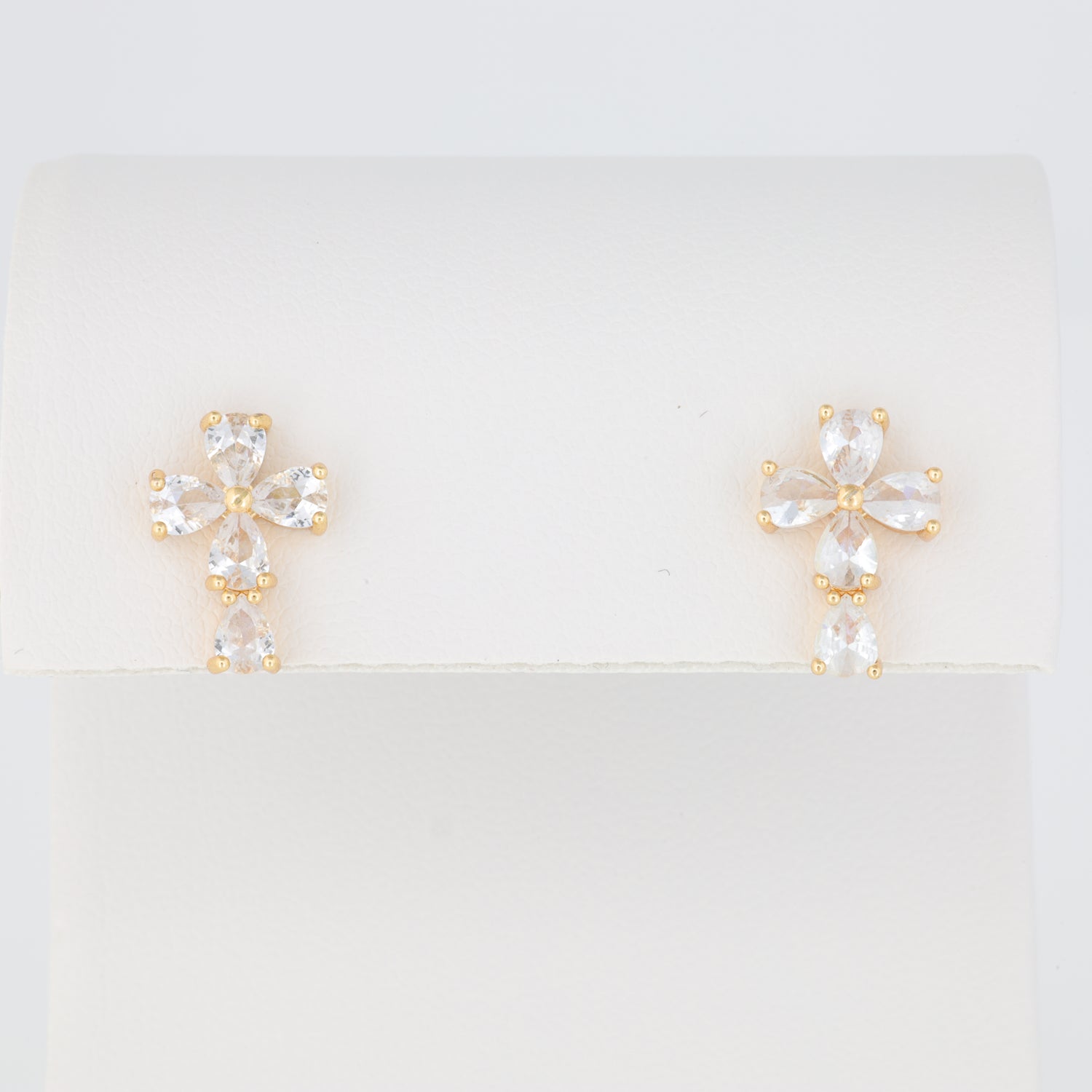 White Cross Earring