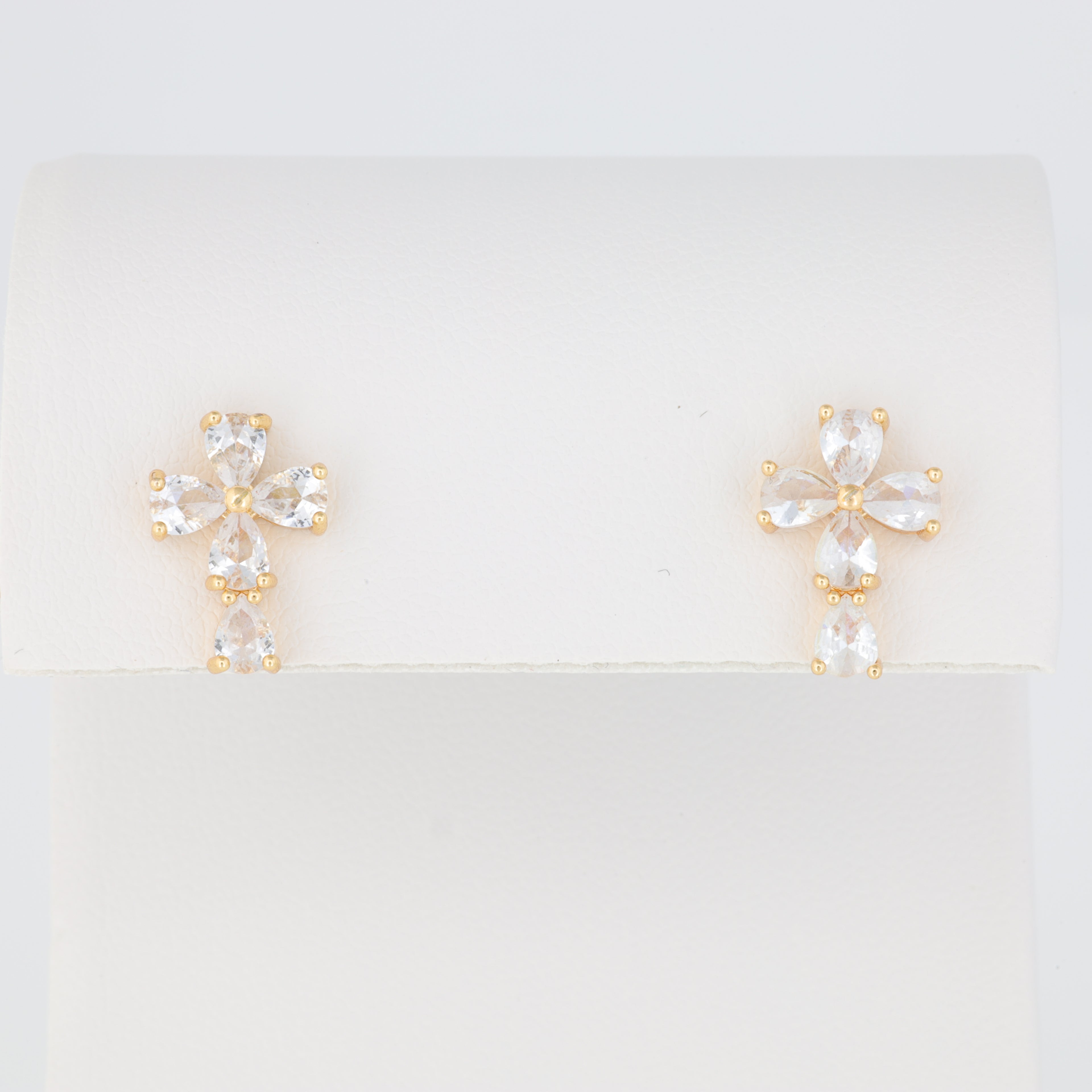 White Cross Earring