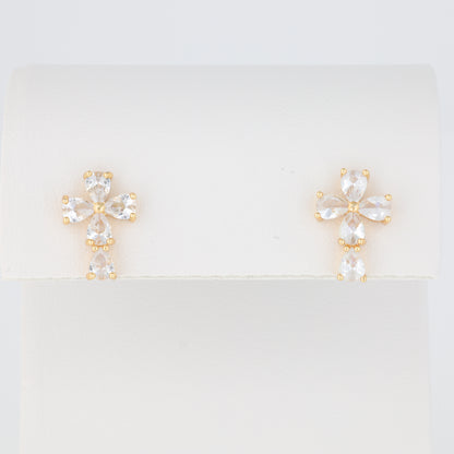 White Cross Earring