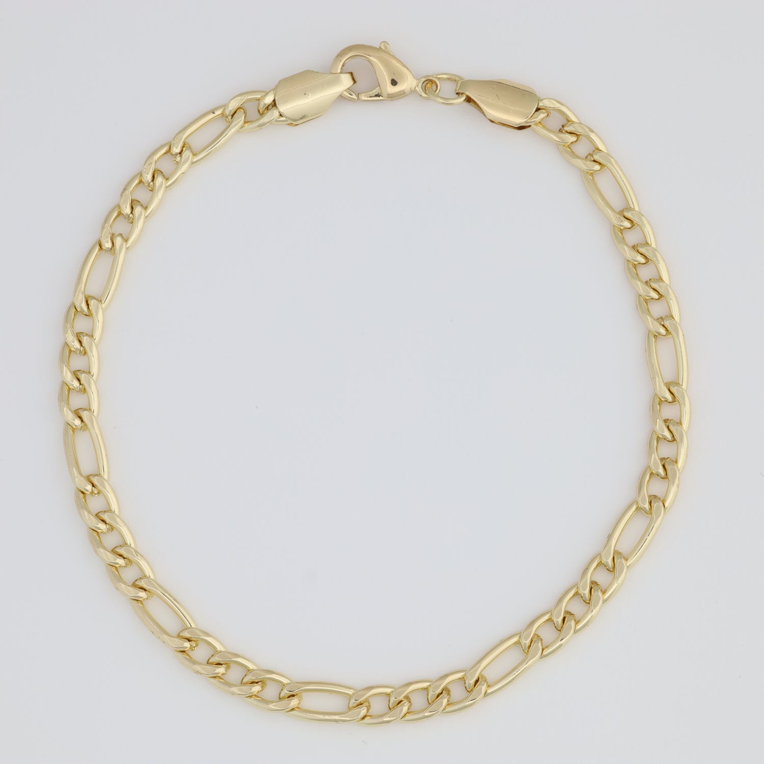 Plain Chain Bracelet With Figaro Link