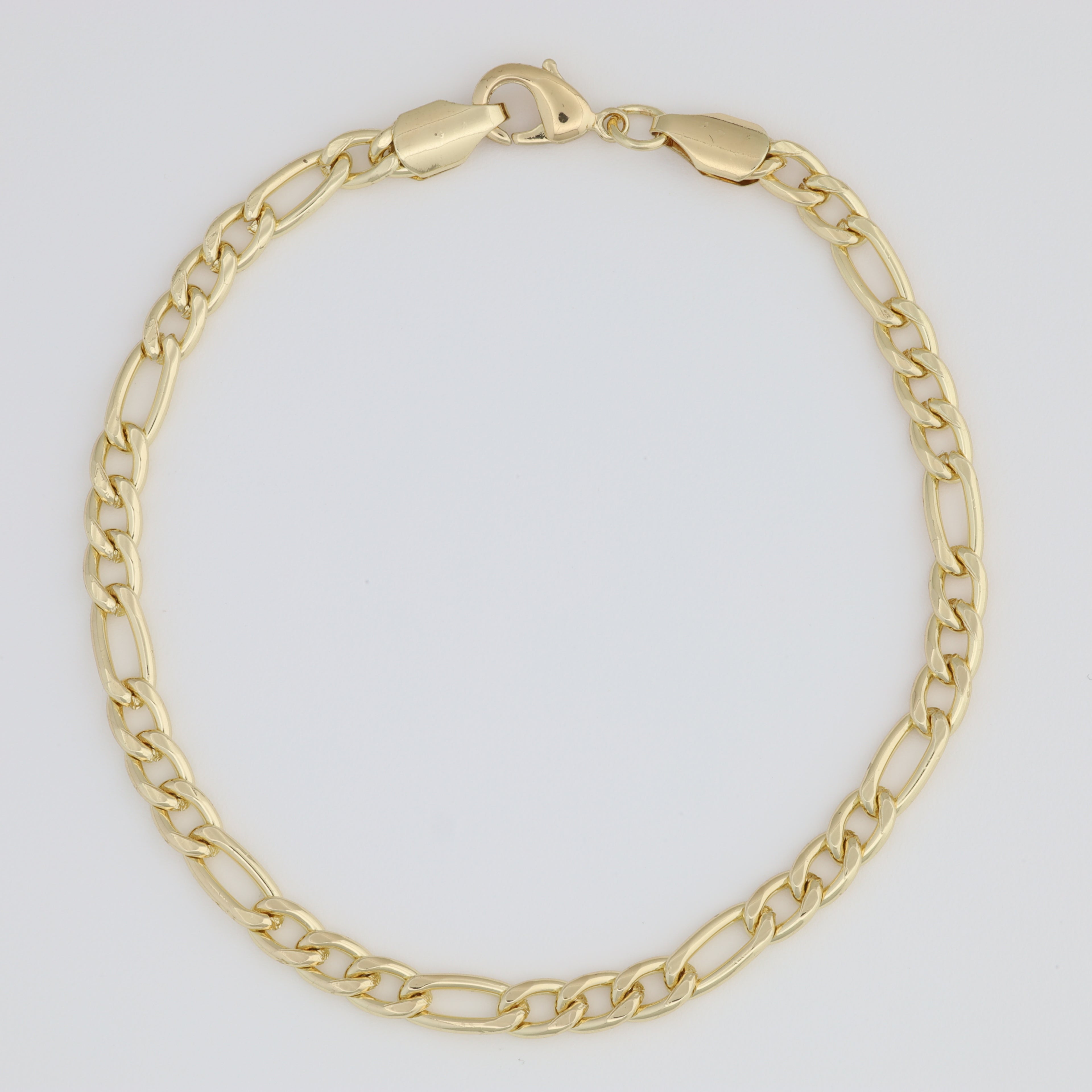 Plain Chain Bracelet With Figaro Link