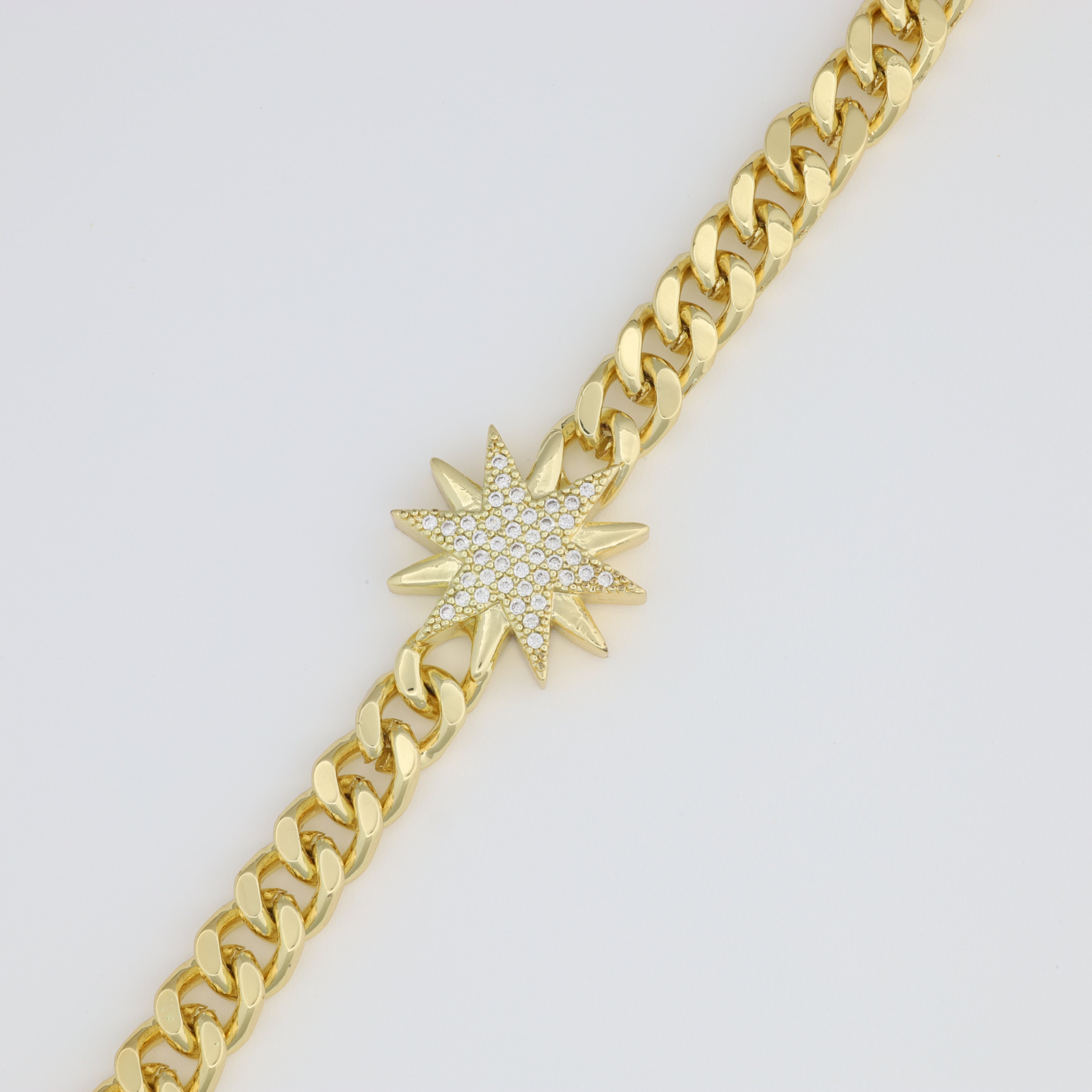 Star Bracelet with Cuban Link