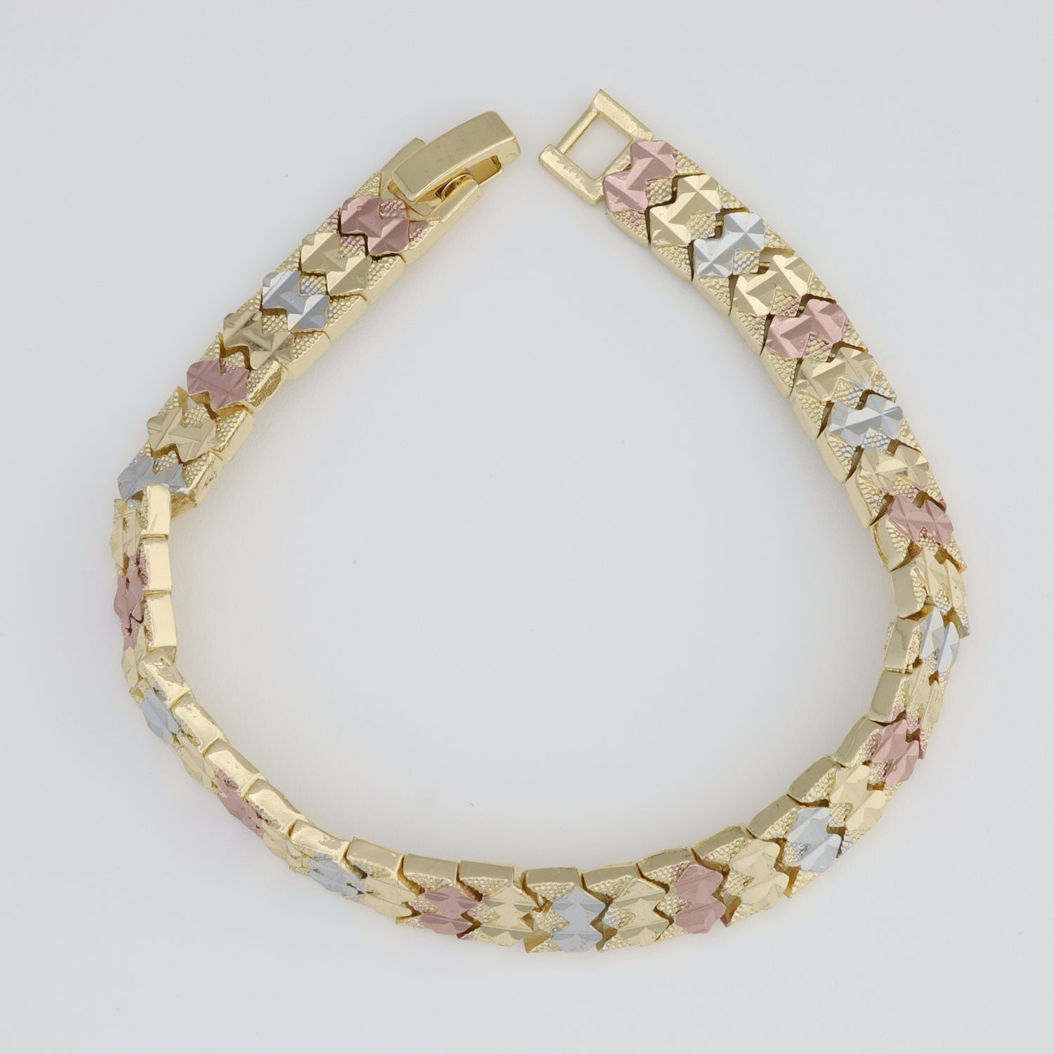 Double Diamond Tricolor Bracelet