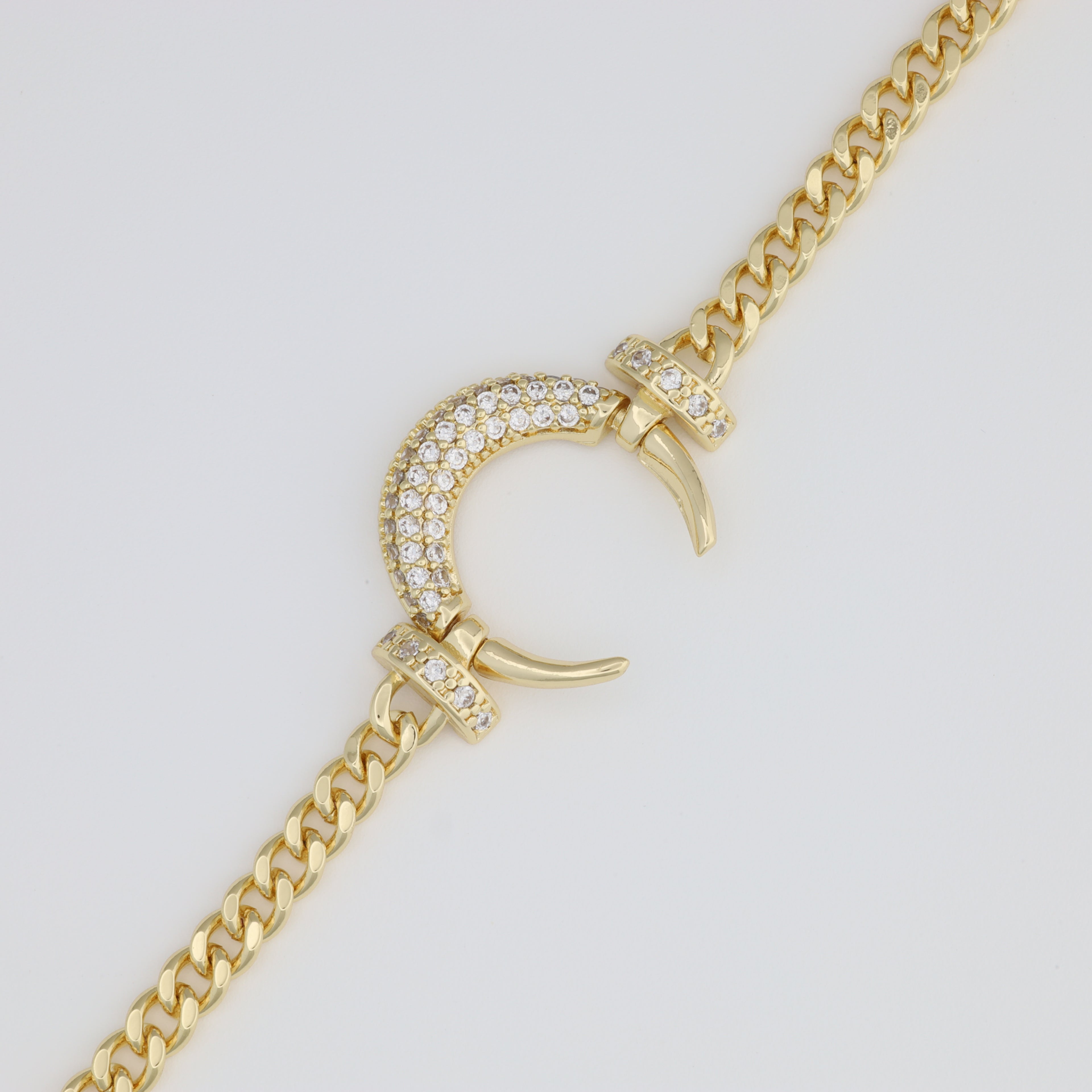 Moon Bracelet With Cuban Link