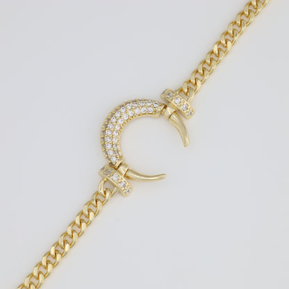 Moon Bracelet With Cuban Link