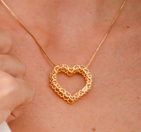 Heart necklace made of hearts