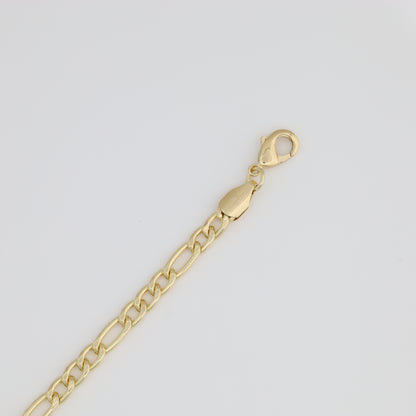 Plain Chain Bracelet With Figaro Link
