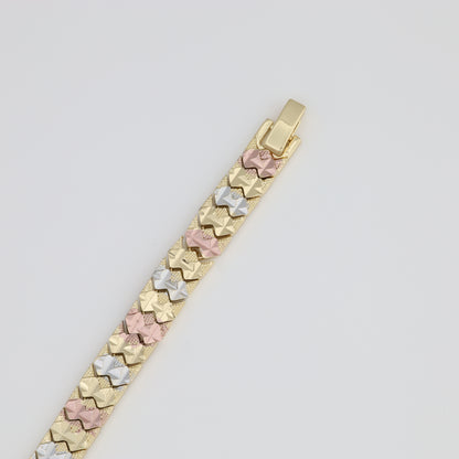 Double Diamond Tricolor Bracelet